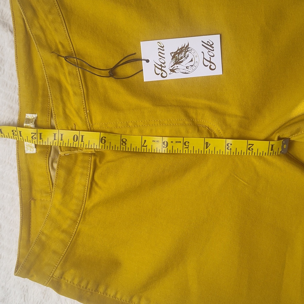 Home Folk Mustard Yellow Wide Flare Women's Pants Size 12 NWT Bell bottom - Picture 9 of 16